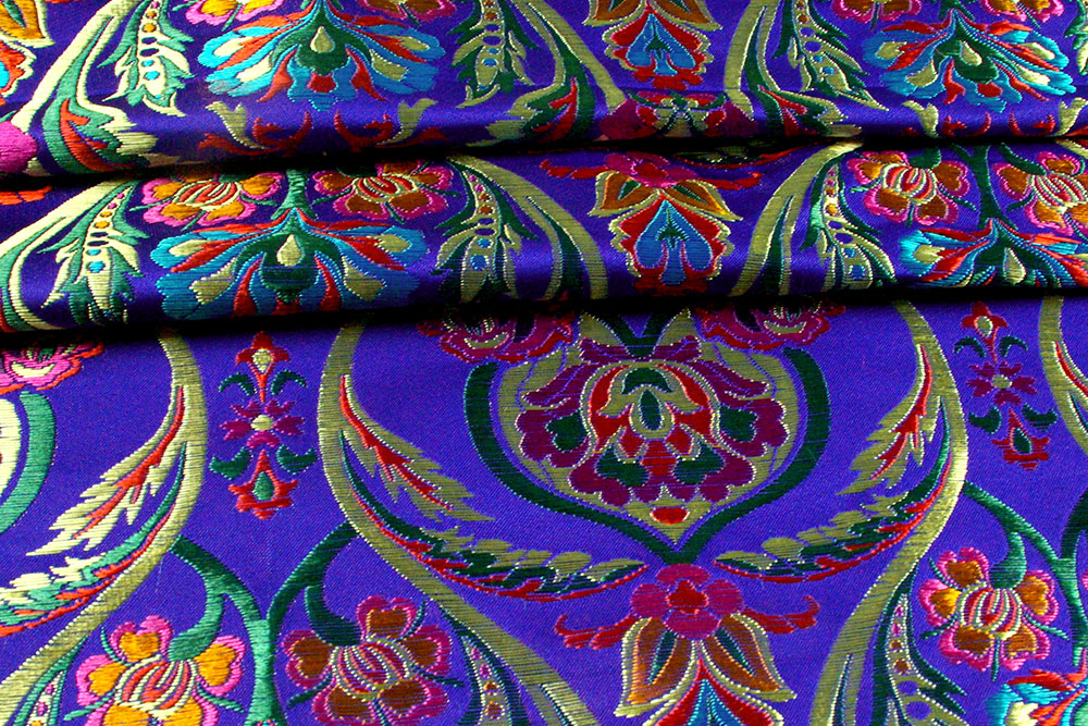 Brokat Folklore - Blau 