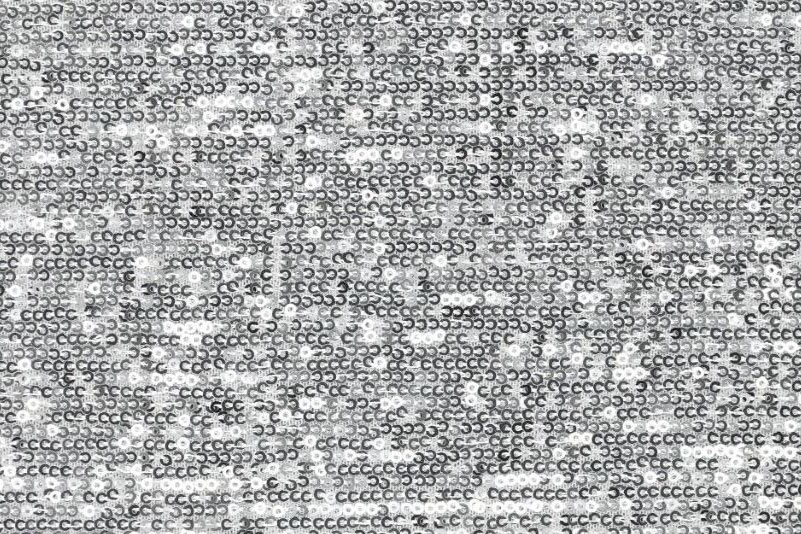 Stretch-Paillettenstoff - Silber 