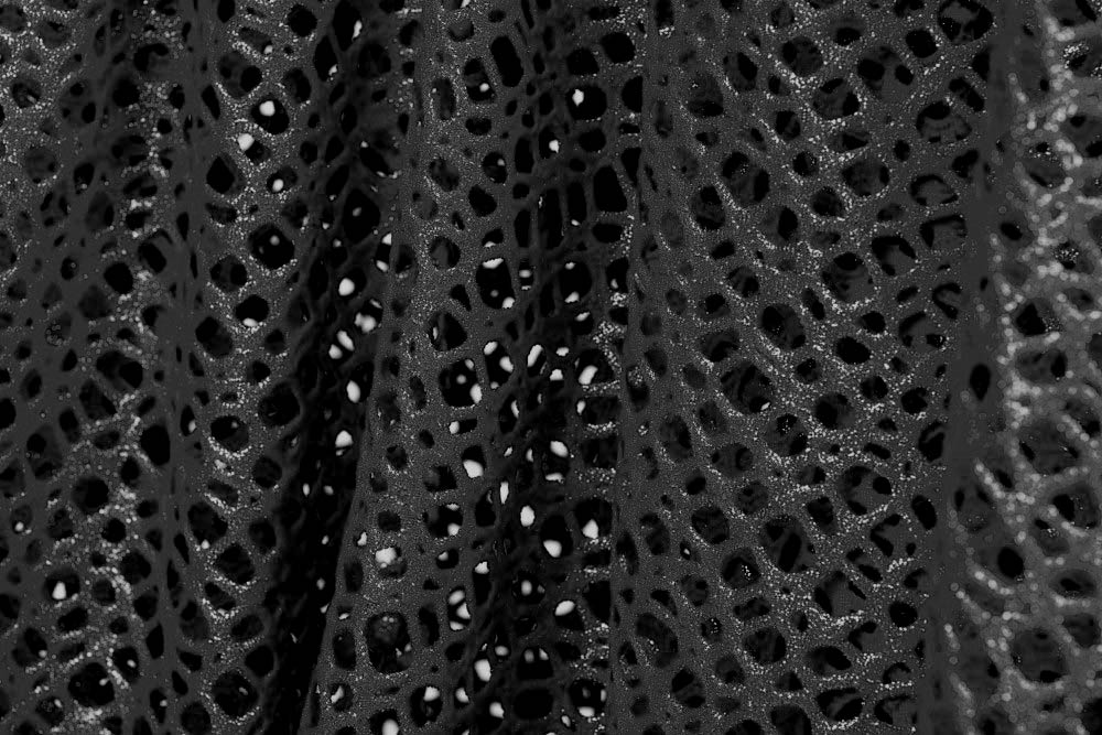 Netzstoff Glanz - Super-Elastik - Schwarz 