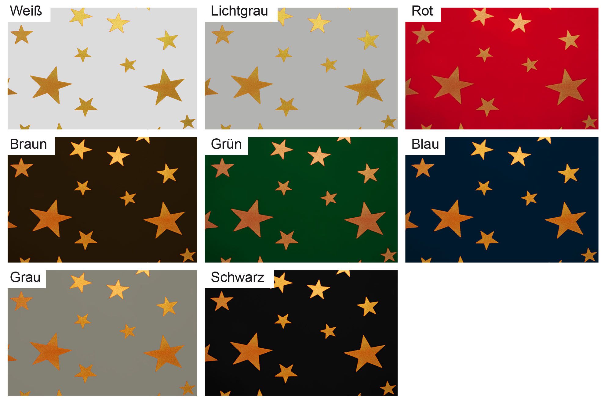 Lackfolie Goldsterne - 130 cm 