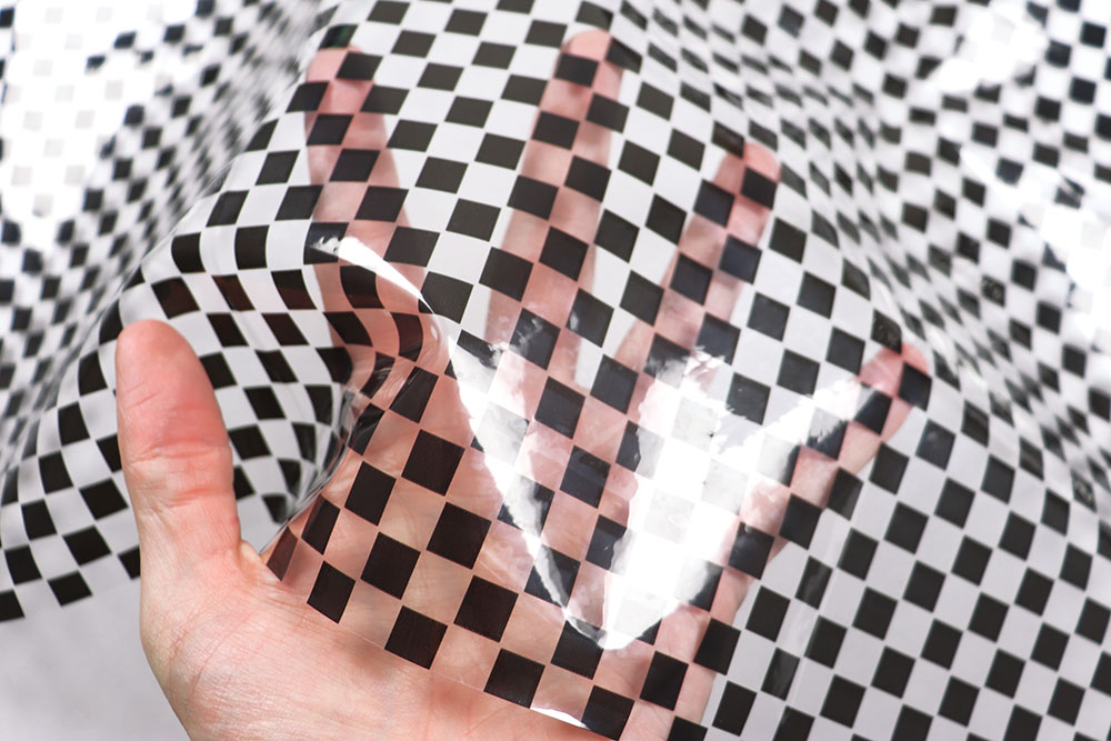 Transparenter Folienstoff - Karo 