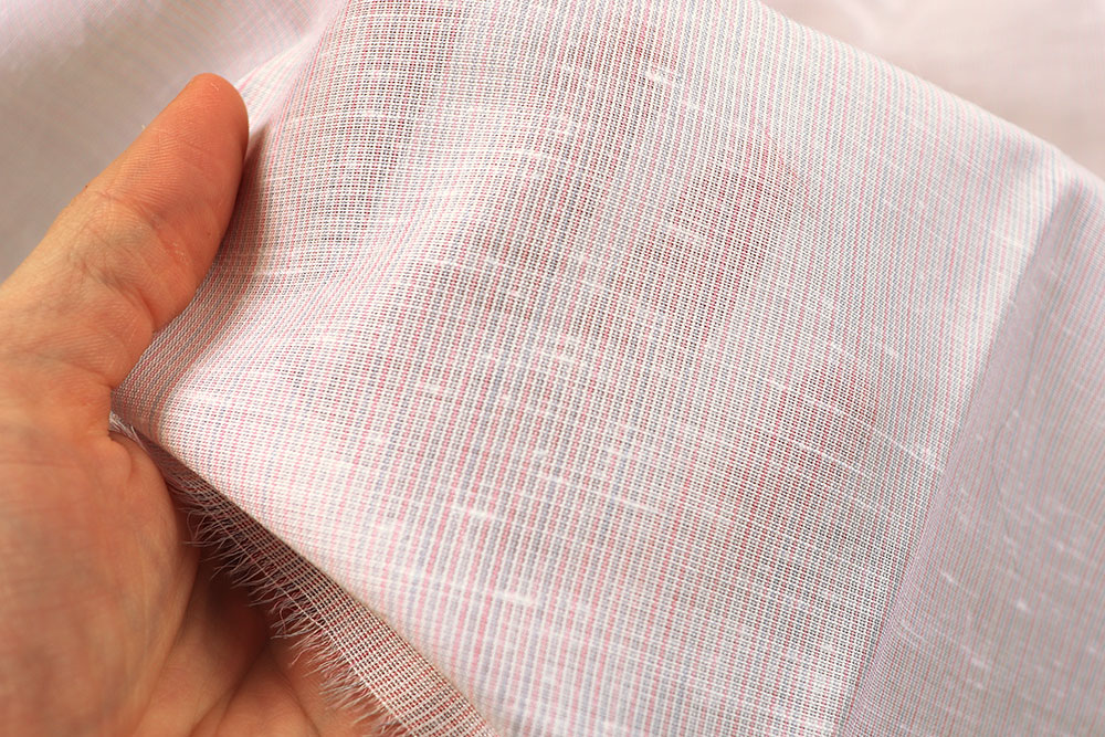 Gardinenstoff transparent - Rosy Stripes 