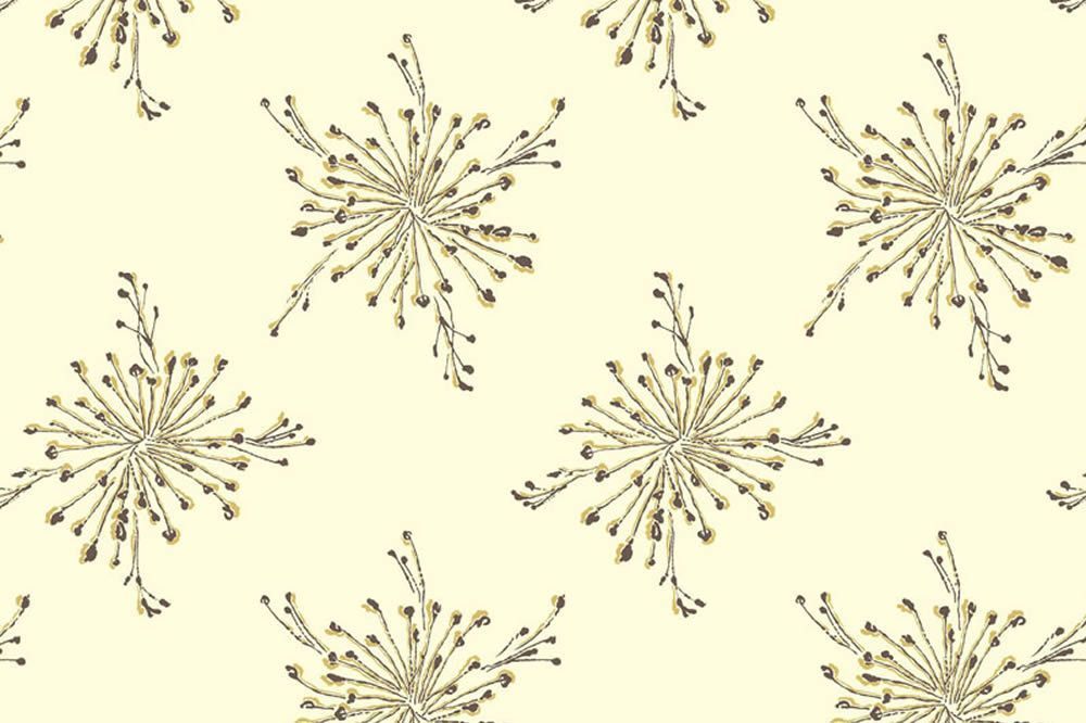 Modern Retro Blumendruck Dunkelbraun