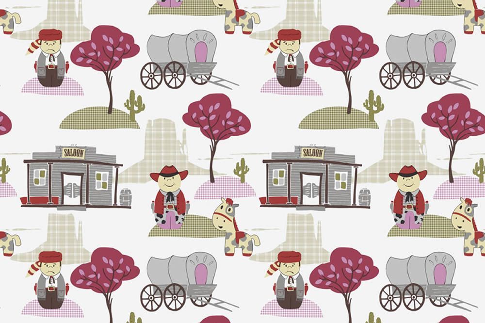 Cowboymuster Grün/Lila