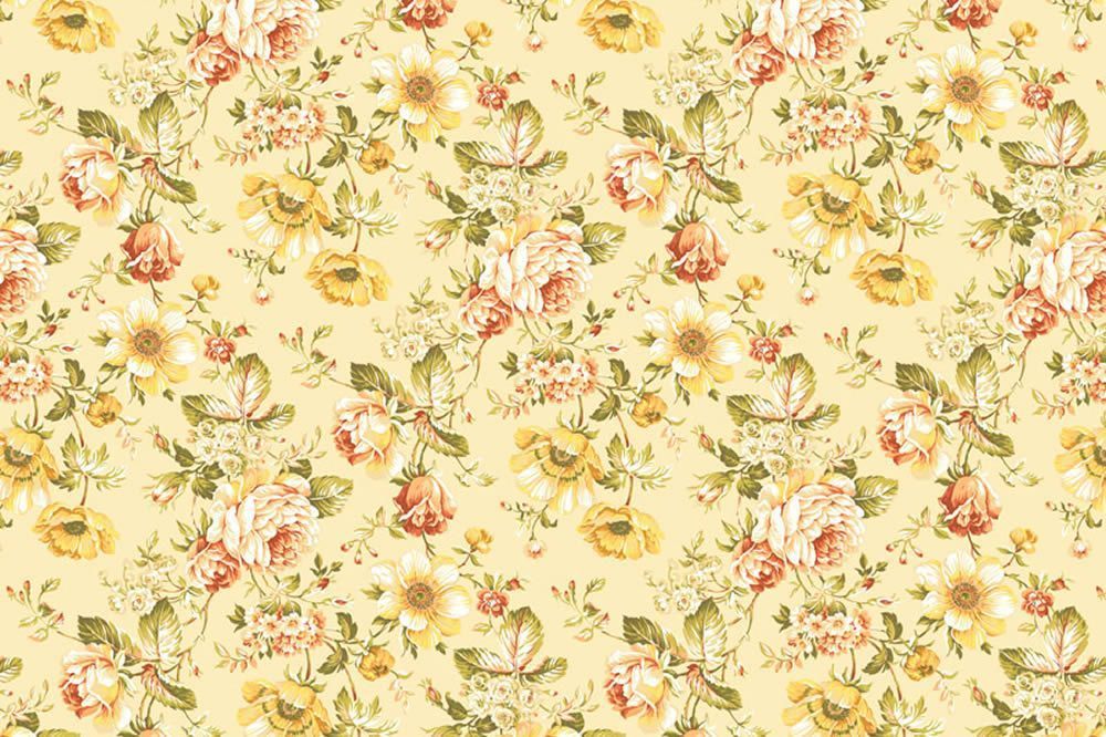 Blumenmuster Barock Cremeorange