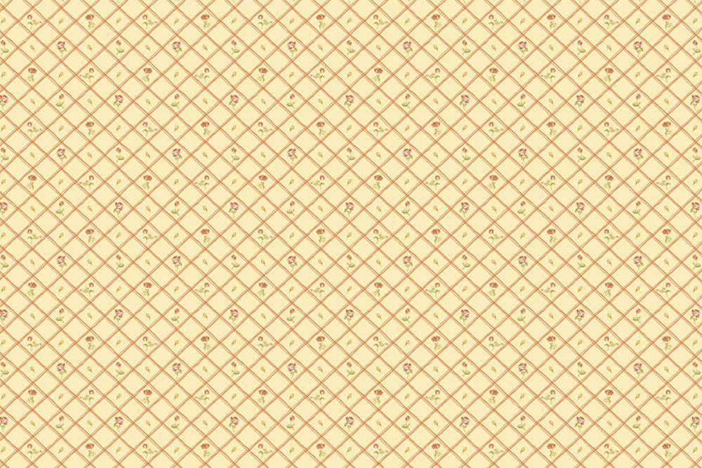 Blumen im Karo Beige/Terra