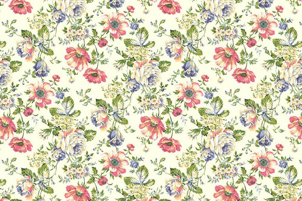 Blumenmuster Barock Beige