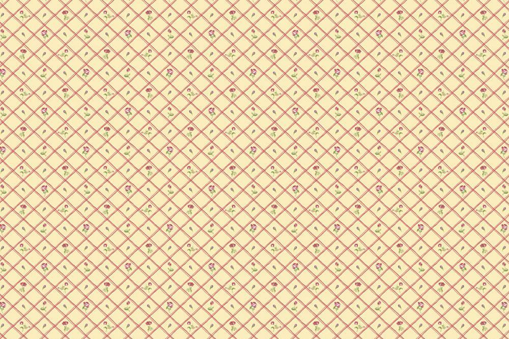 Blumen im Karo Beige/Brombeer