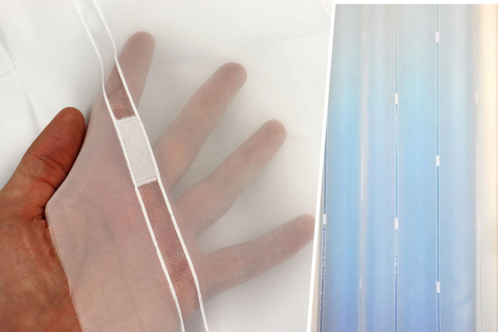 Scherli Borgholt - Weiß transparent - 300 cm hoch - Bleiband 