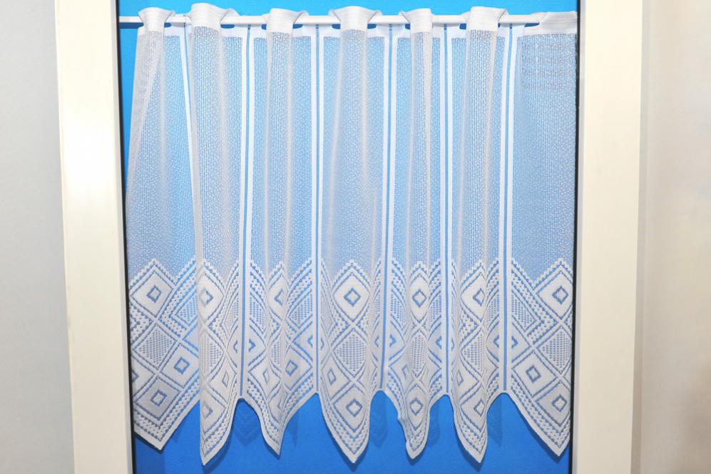 Scheibengardine Marseilles - Weiß transparent - 52 cm hoch 