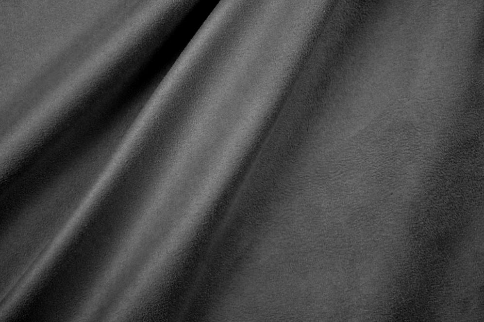 Gardinen- und Dekostoff Softvelours - uni - Grau - 2,0 Meter 