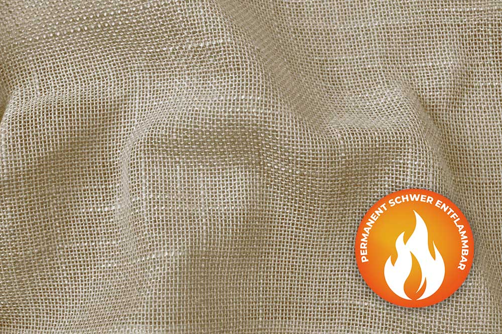 Gardinen-Leinen rustikal - permanent schwer entflammbar - 300 cm 