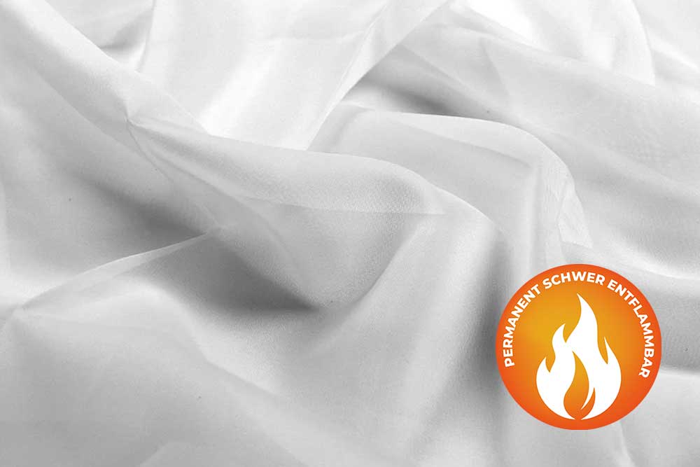 Voile mit Bleiband - 300 cm breit - permanent schwer entflammbar 