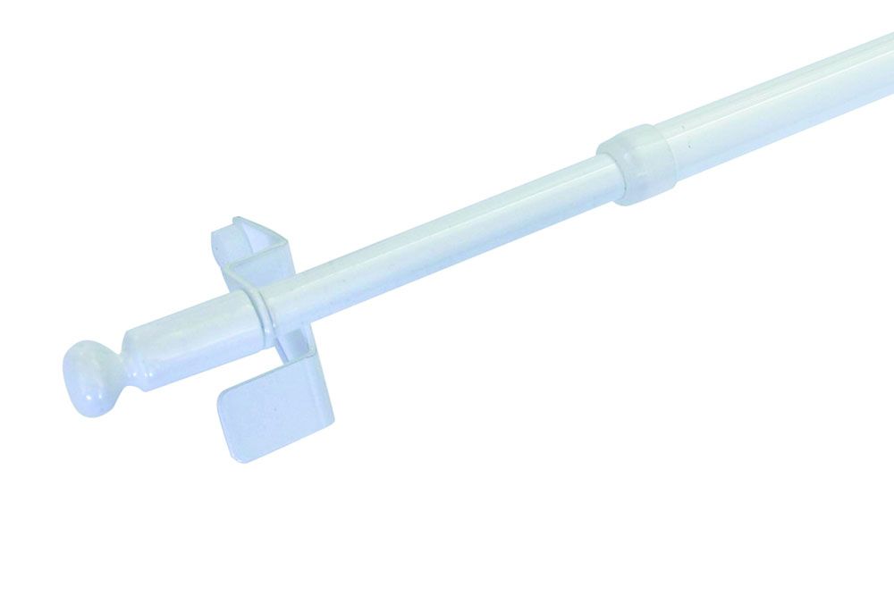 GARDINIA Klemmstange - Ø 8/10 mm - Filigrano Kugel - 80 - 110 cm - Weiß 