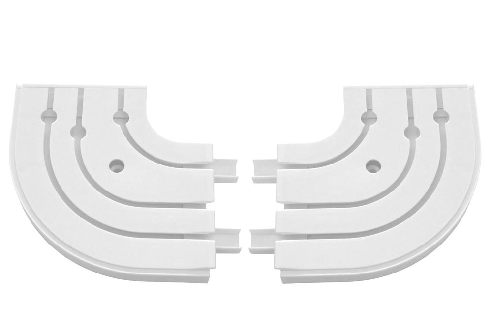 GARDINIA 1 Paar Rundbogen für Vorhangschiene 3-läufig mit Endstück - Weiß 