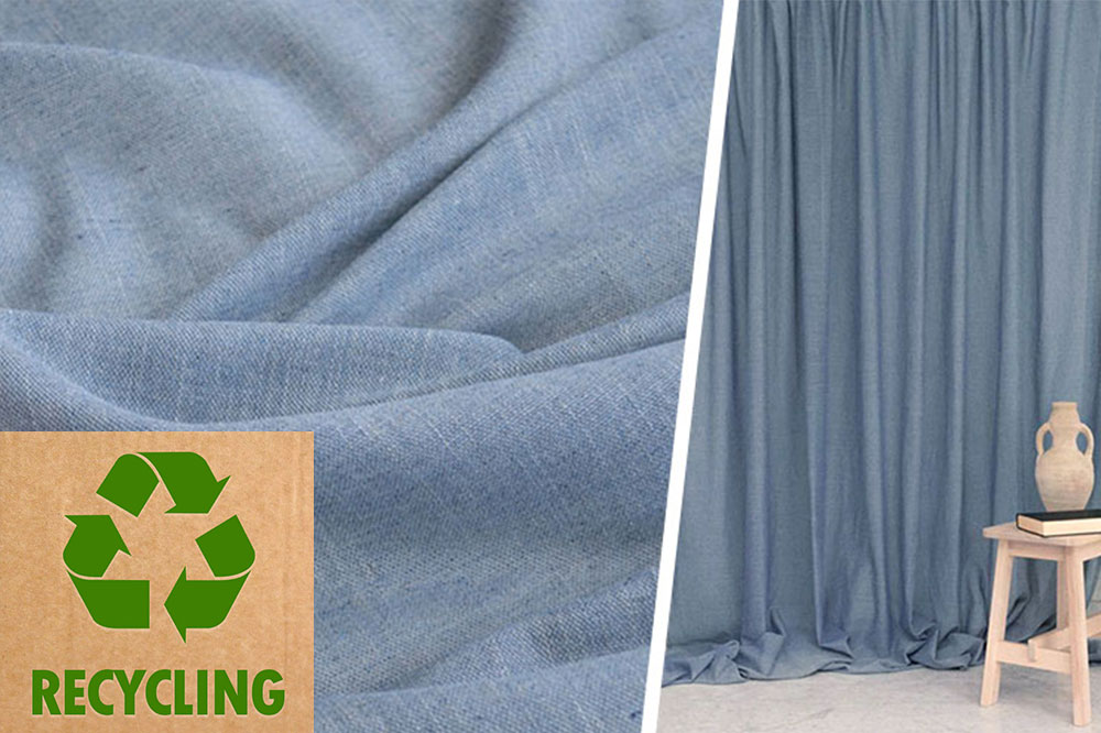 Gardinenstoff aus Jeansresten - Uni - 300 cm 