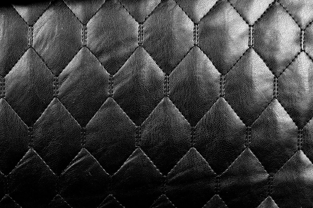 Kunstleder-Stepper wattiert - Schwarz 