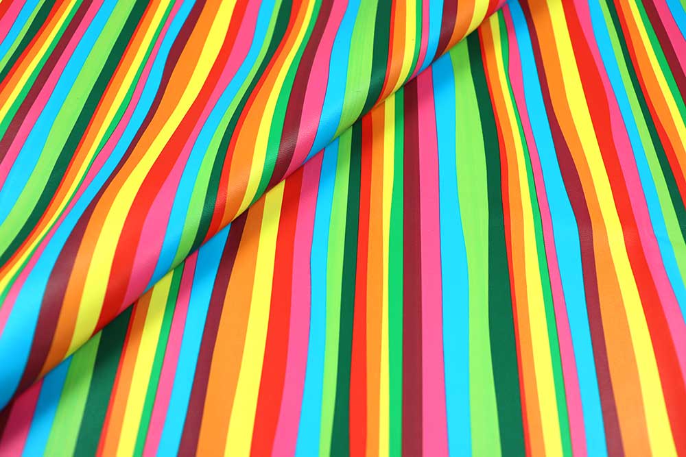 Kunstleder - Bunte Streifen 
