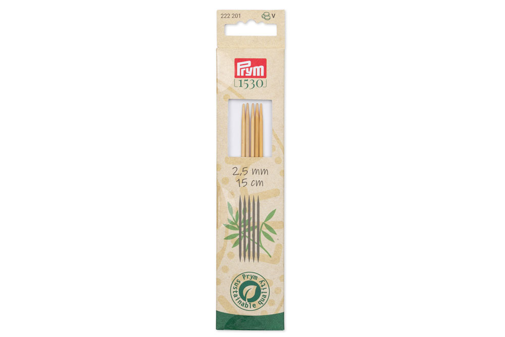 Strumpfstricknadeln Prym 15 cm - 2,5 mm Bambus 