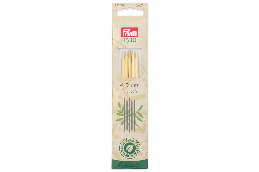 Strumpfstricknadeln Prym 15 cm - 4,0 mm Bambus 