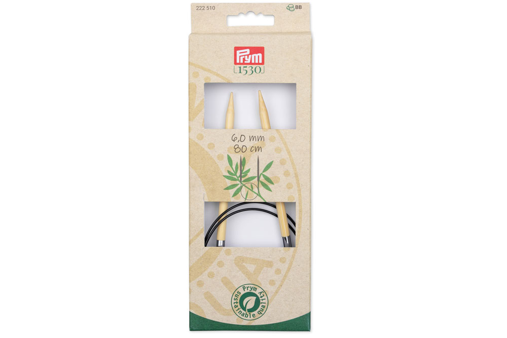 Rundstricknadeln Prym 80 cm - 6,0 mm Bambus 