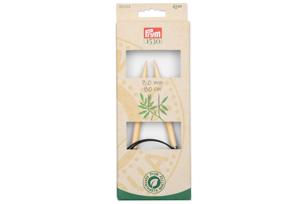 Rundstricknadeln Prym 80 cm - 8,0 mm Bambus 