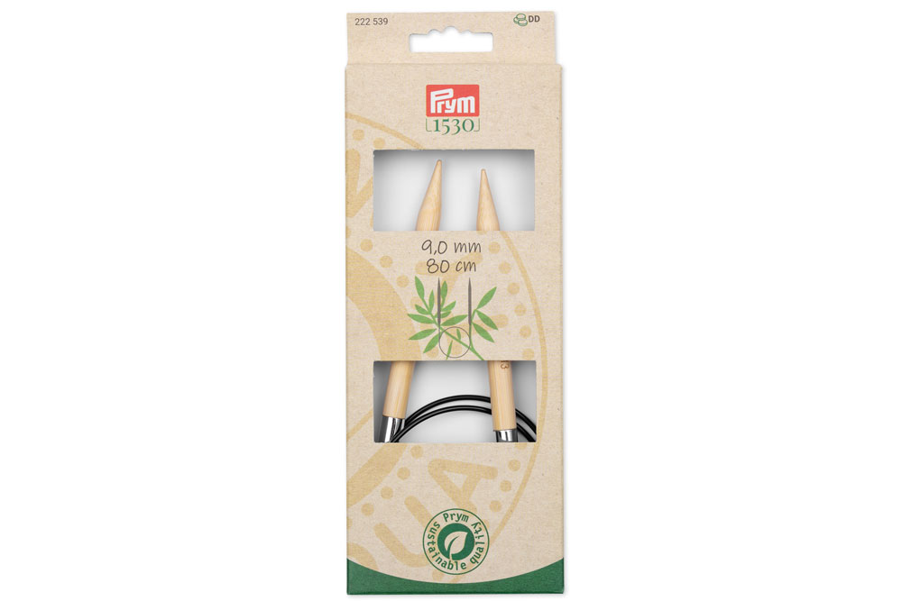 Rundstricknadeln Prym 80 cm - 9,0 mm Bambus 