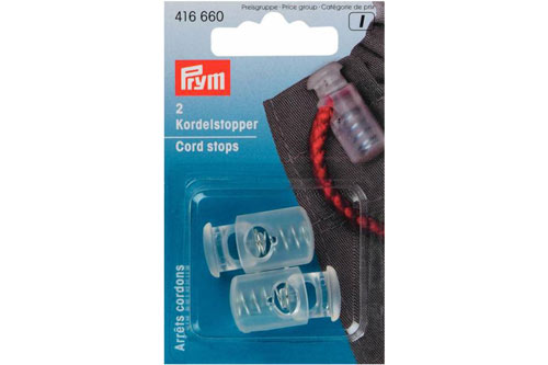 Kordelstopper hoch - Kunststoff - 2 Stck. -  Transparent 