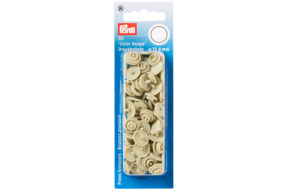 Nähfrei-Druckknöpfe - "Color Snaps" - 12,4 mm - Beige 