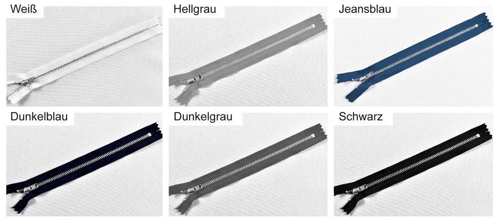 YKK-Metall-Reißverschluss silber - nicht teilbar - 12 cm 