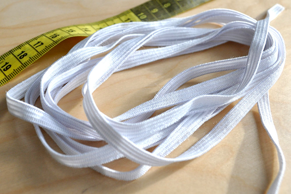 Gummilitze - 8 mm breit, 3 Meter - Weiß 