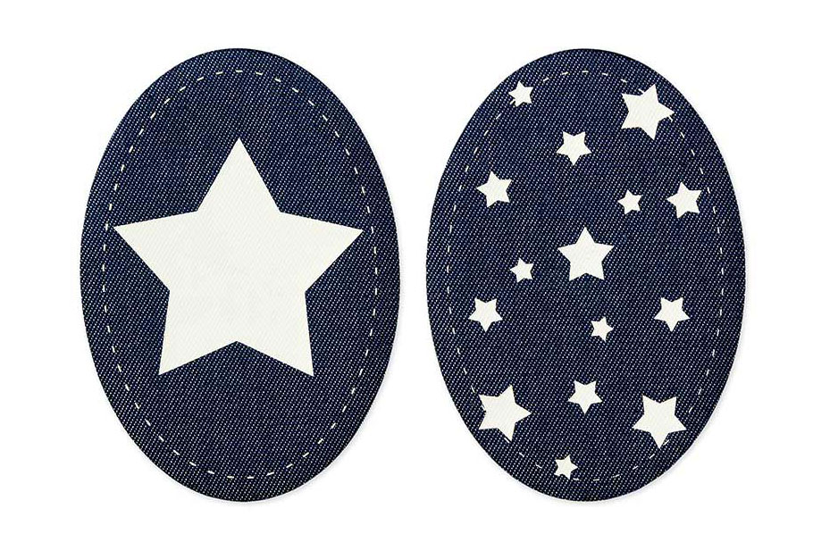 Applikation - Jeans - Sterne - 2 Stück 