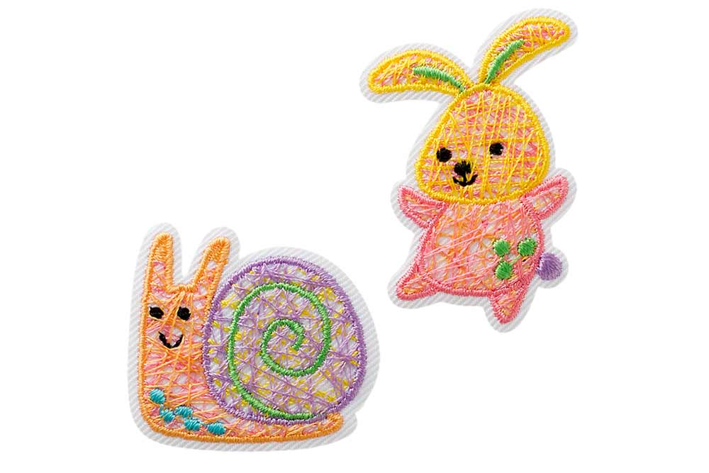 Applikation - Hase und Schnecke - 2 Stk. 