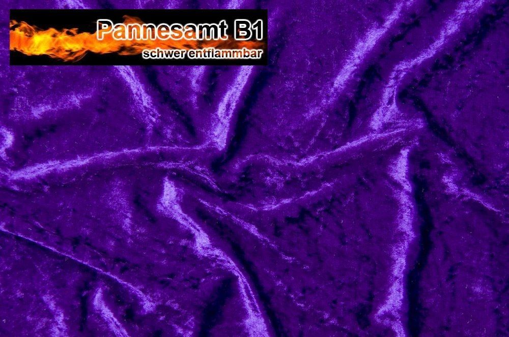 Pannesamt B1 - schwer entflammbar - Lila - 1,0 Meter 