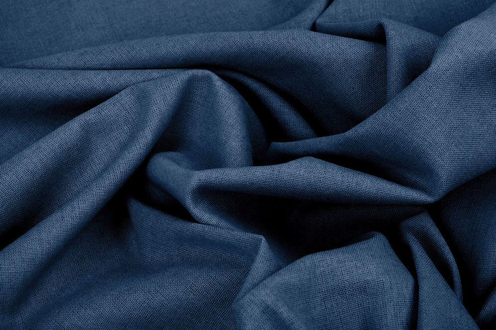 Leinen-Baumwoll-Stoff - Uni Nachtblau