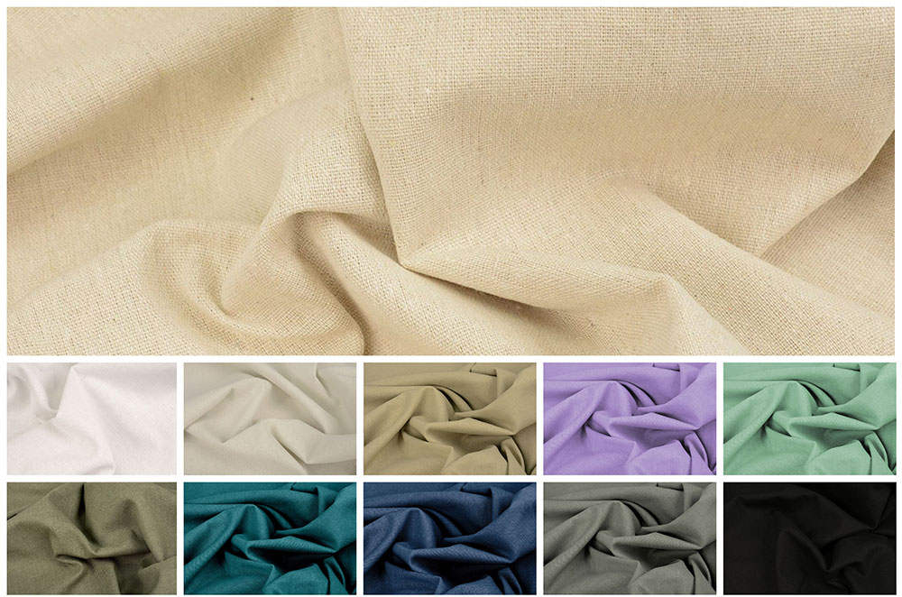 Leinen-Baumwoll-Stoff - Uni 