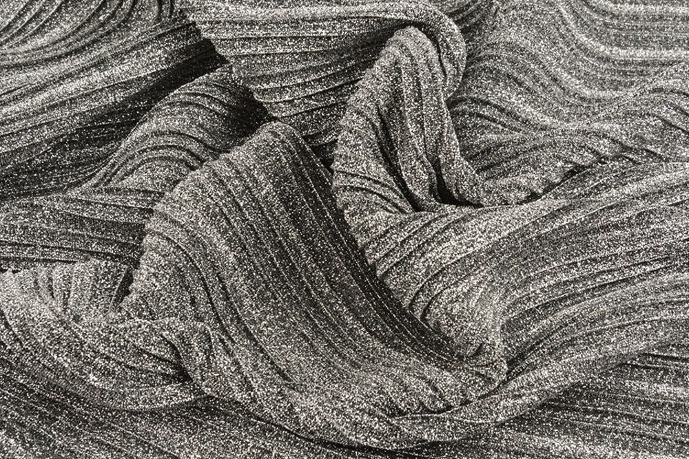 Lurex-Plissee - Glamour - Silber 