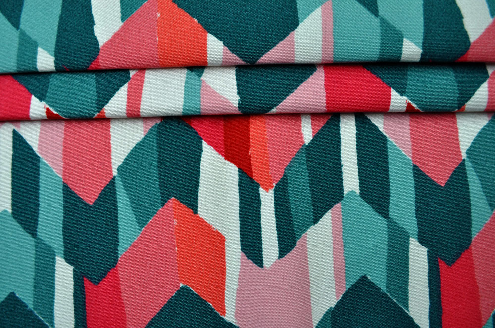 Markisen- und Outdoorstoff - Capri Türkis/Rosa