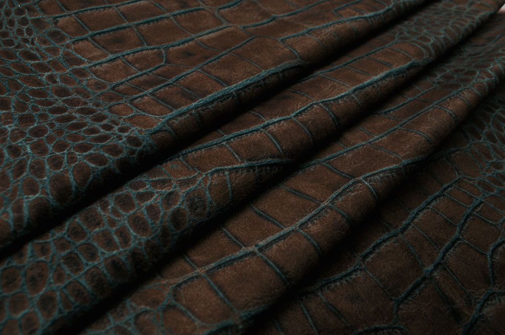 Möbelsamt - Krokodil - Braun 