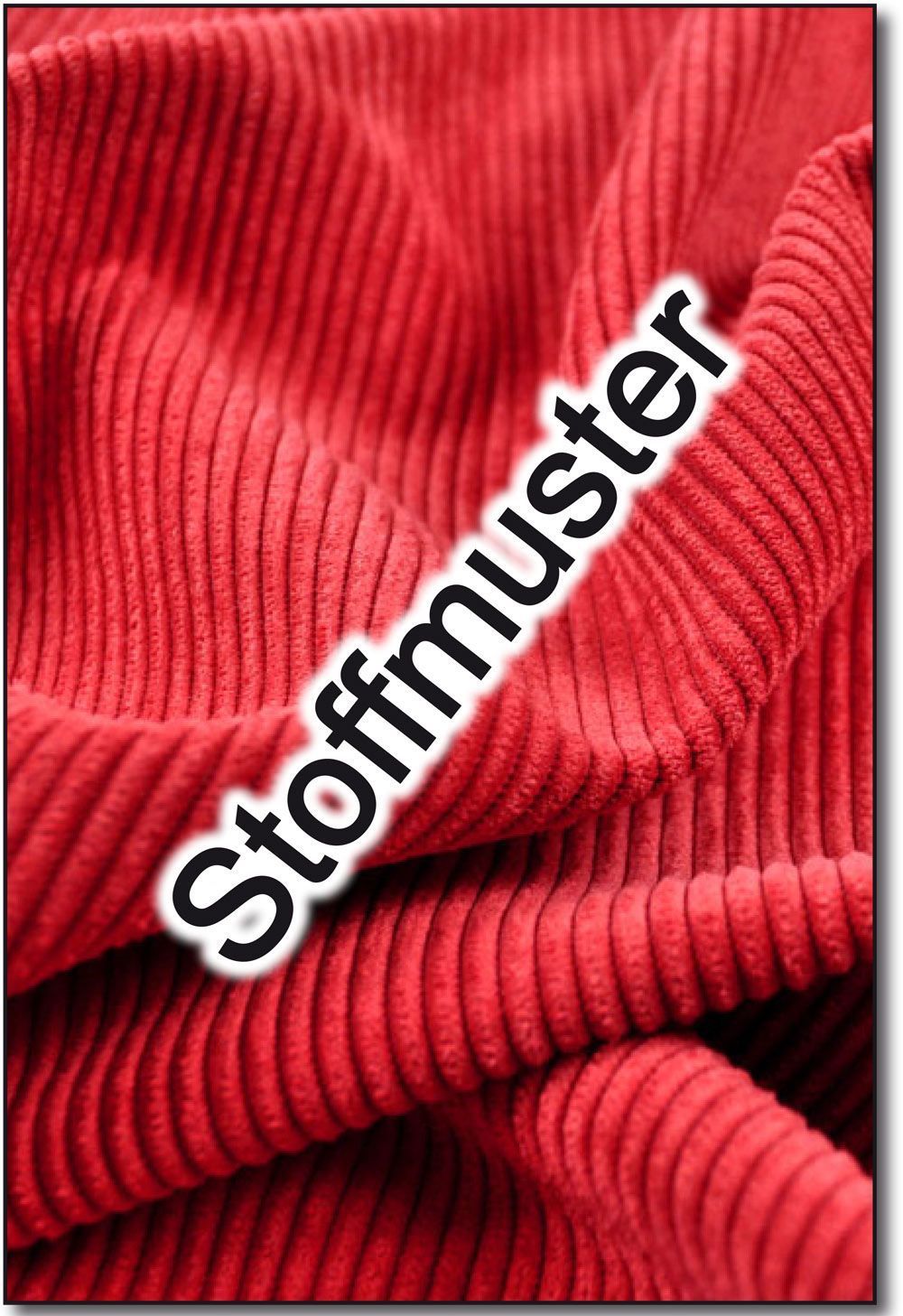 Stoffmuster: Möbelbezugsstoff - Cordsamt - Rot 