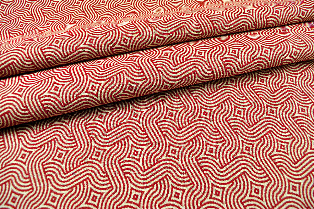 Outdoor-Stoff Gobelin - Monterrey - Rot/Creme 