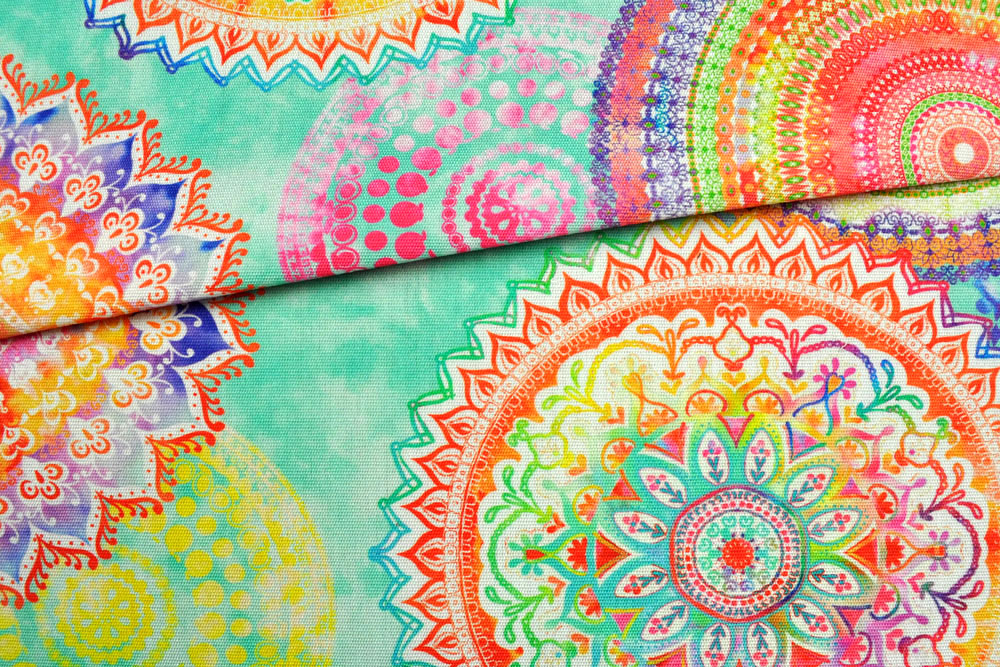 Outdoor-Stoff Dralon® - Mandala - Türkis 