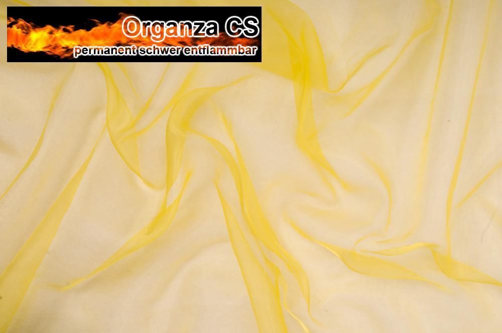 Organza - permanent schwer entflammbar - 300 cm - Gelb - 1,0 Meter 