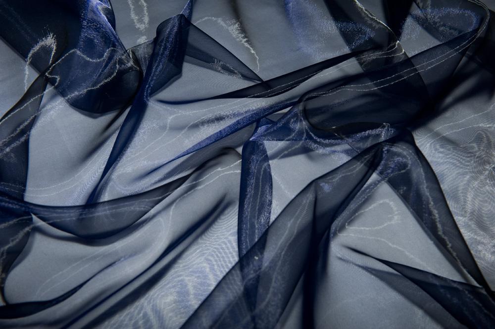 Organza Two Tone - Nachtblau/Schwarz - 2,0 Meter 