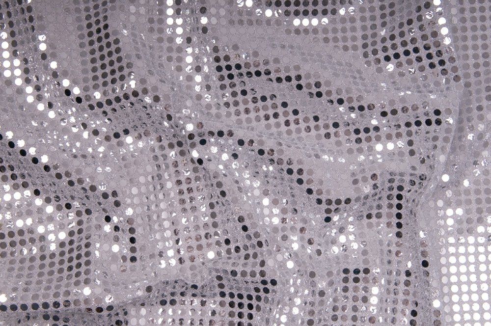 Pailletten Stoff - Silber - 1,0 Meter 