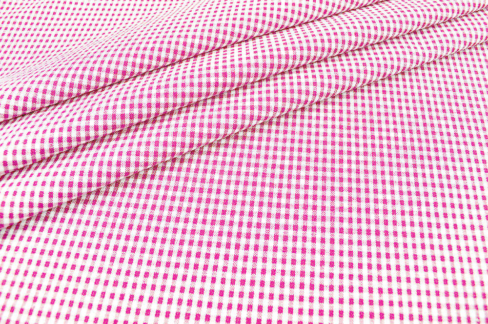 Patchwork-Stoff Basic - Kleine Karos - Weiß/Rosa 
