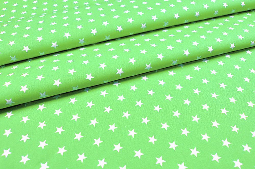 Patchwork-Stoff Léger - Small Stars - Hellgrün/Weiß 