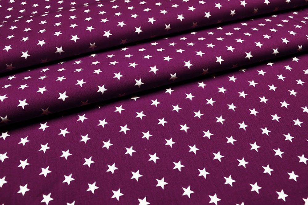 Patchwork-Stoff Léger - Small Stars - Lila/Weiß 