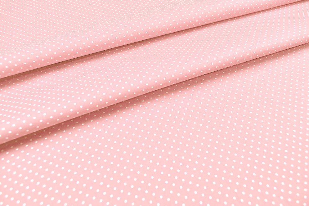 Patchwork-Stoff Léger - Small Dots - Rosa/Weiß 