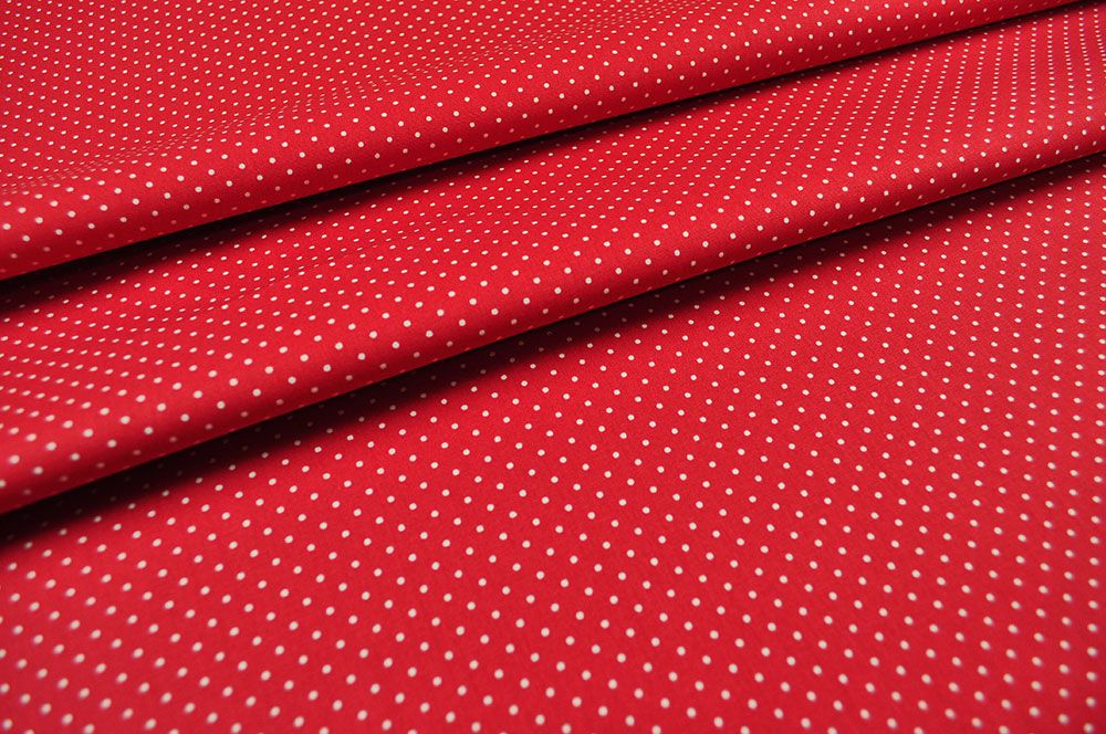 Patchwork-Stoff Léger - Small Dots - Rot/Weiß 